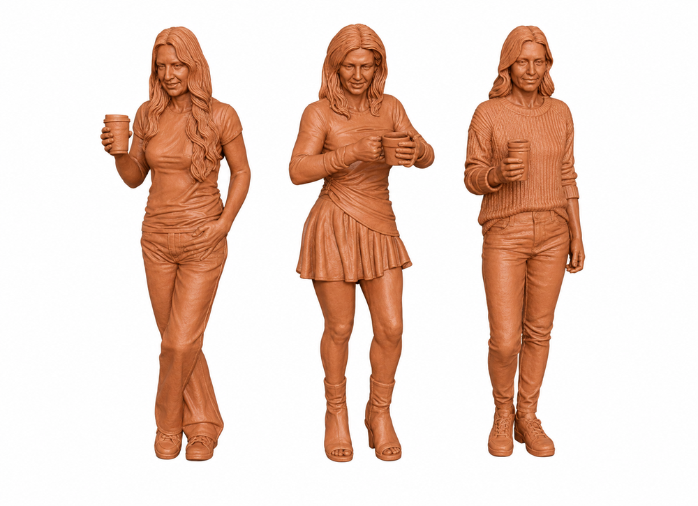 SW9534 3 Girls with Coffee TT 1:120 Scale