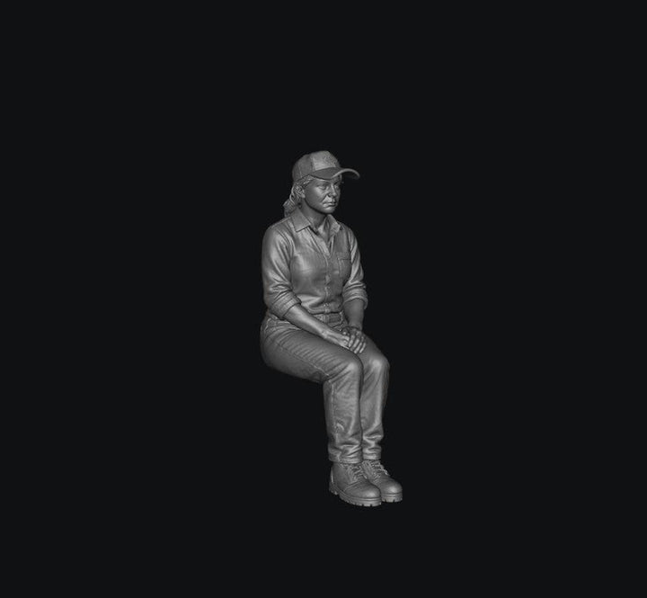 SMF9554 1:32 Scale Female Teen Sitting on Tractor Passenger Seat