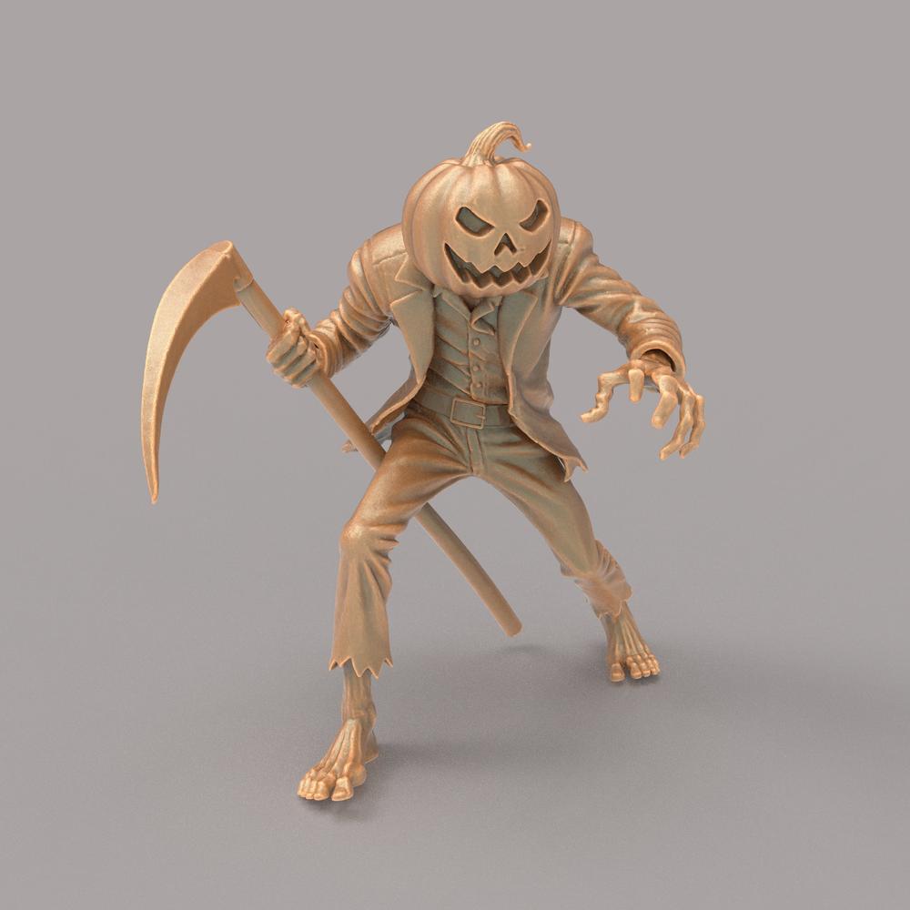 Unpainted terracotta resin miniature of a Jack O&