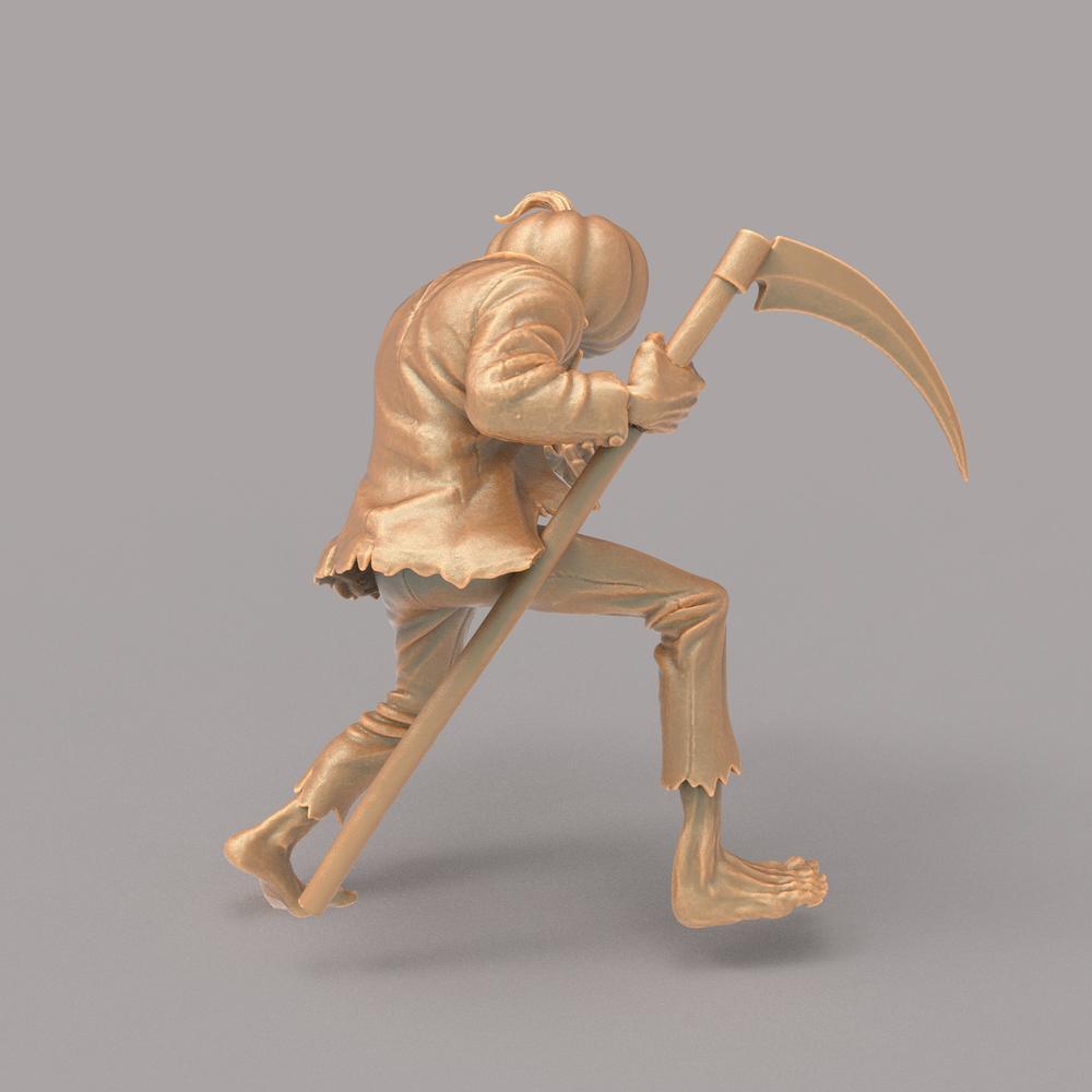 Unpainted 3D printed resin miniature of a Jack O&