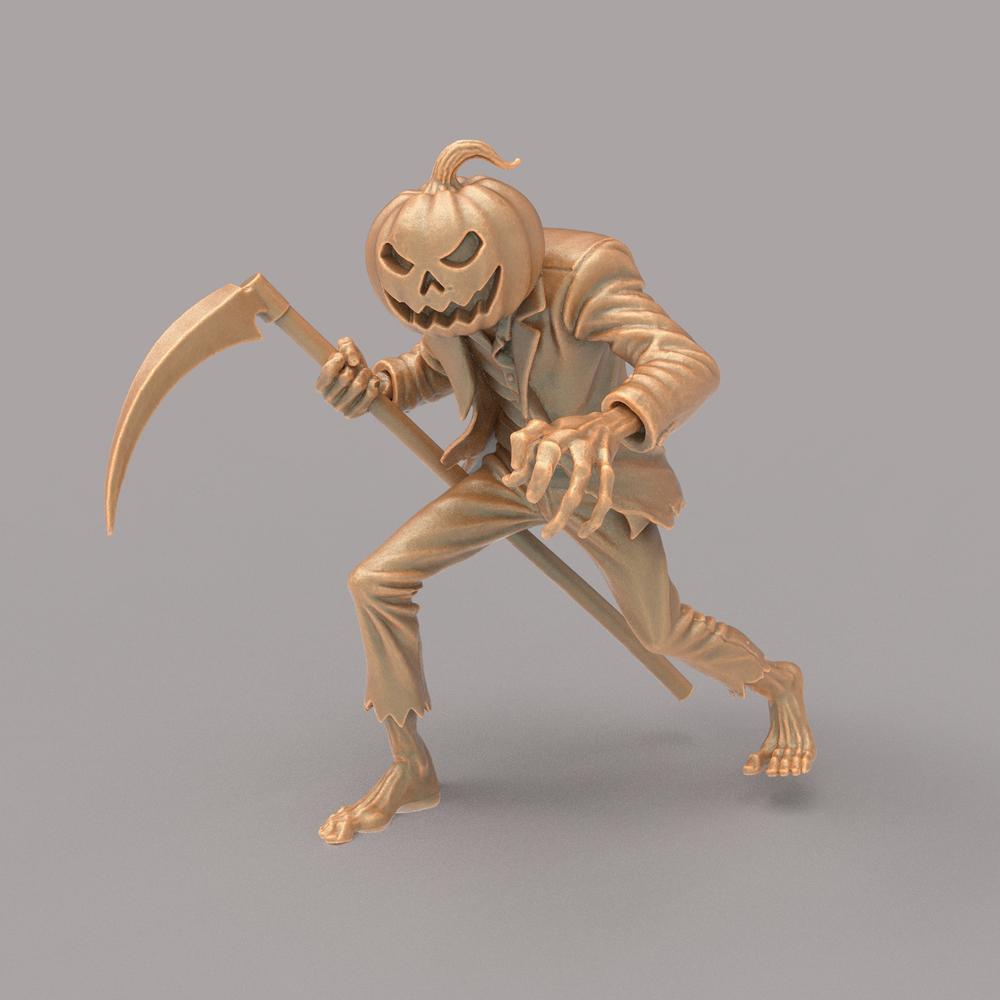 Unpainted terracotta-colored 3D printed Jack O&