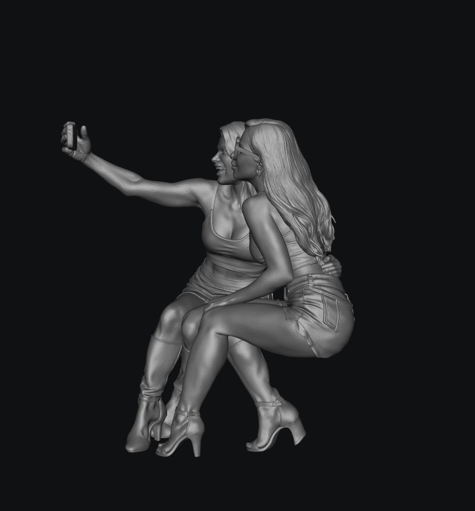Painted-009 - Race Day Spectator - Posing for a selfie together