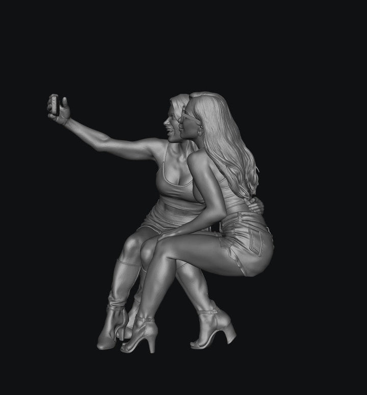 Painted-009 - Race Day Spectator - Posing for a selfie together