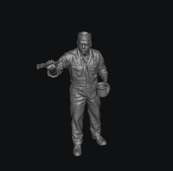 SW8244 WW2 Allied Air Force Ground Crew Standing Painting