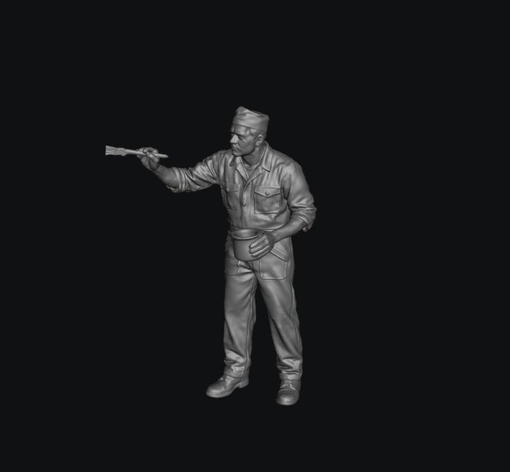 SW8244 WW2 Allied Air Force Ground Crew Standing Painting