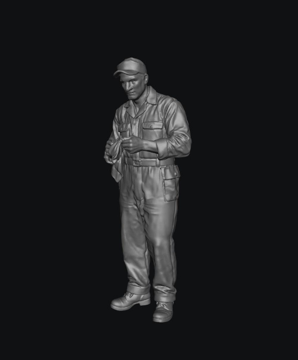 SW8244 WW2 Allied Air Force Ground Crew Standing with Cloth