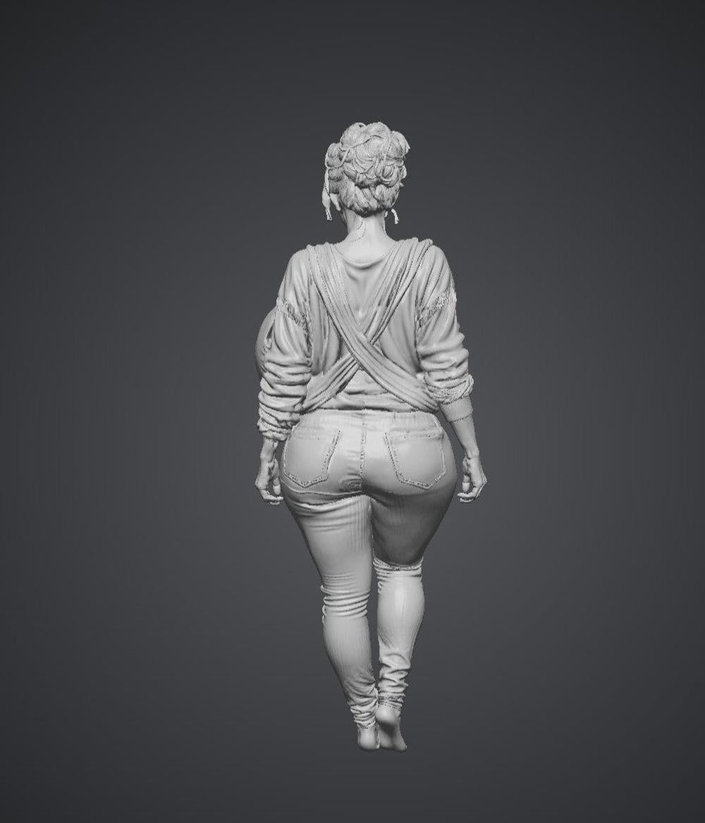 SW3120 Large Busted Girl Walking