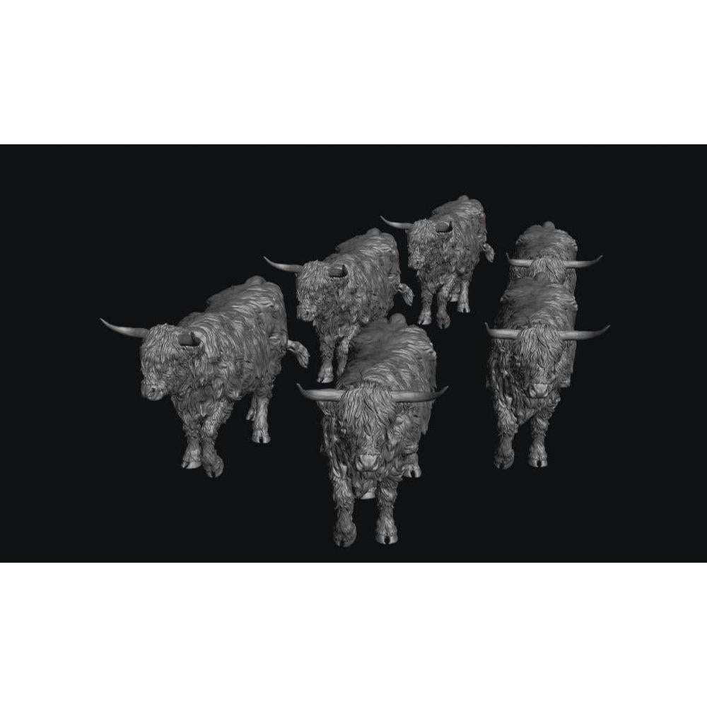 SWF002 Highland Cows Walking x 6