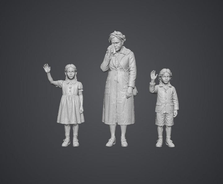 SW8268 1940 Upset Mum and Children Waving Goodbye