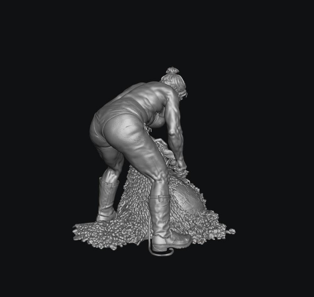 SW9504 Female Farmer wearing Bikini Sheering Sheep