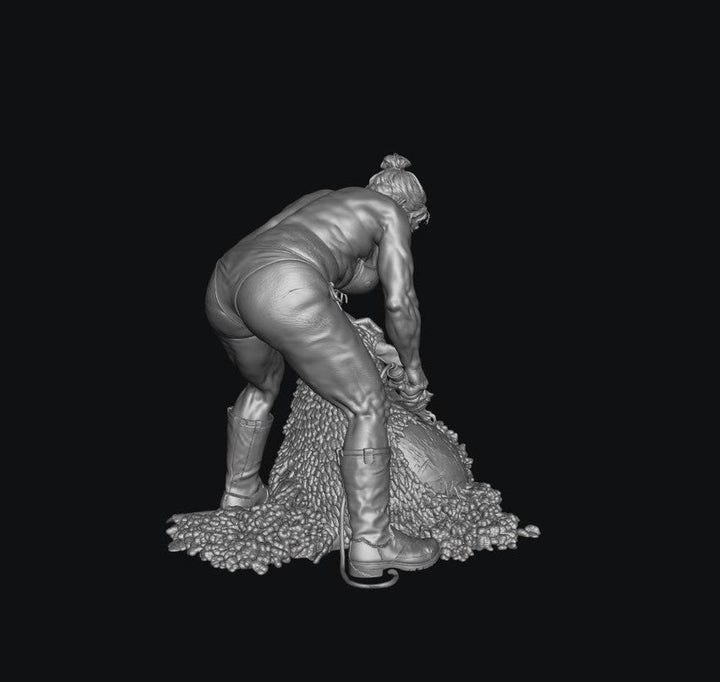 SW9504 Female Farmer wearing Bikini Sheering Sheep