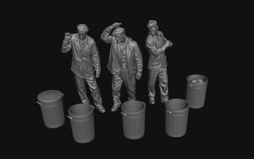 SW9527 1940 - 1970 Bin Men x 3