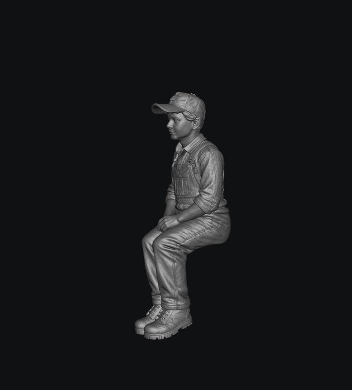 SW9554 1:32 Scale Young Boy Sitting on Tractor Passenger Seat