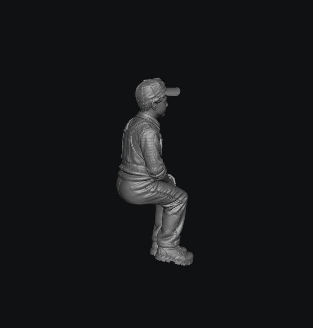 SW9554 1:32 Scale Young Boy Sitting on Tractor Passenger Seat