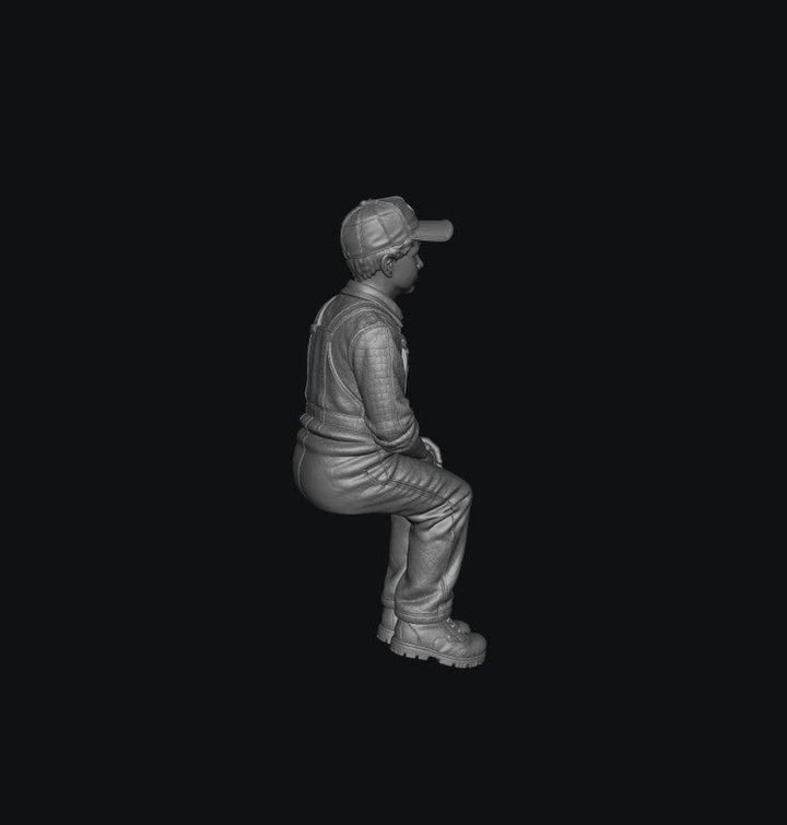SW9554 1:32 Scale Young Boy Sitting on Tractor Passenger Seat