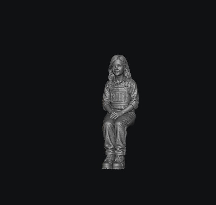 SW9554 1:32 Scale Young Girl Sitting on Tractor Passenger Seat