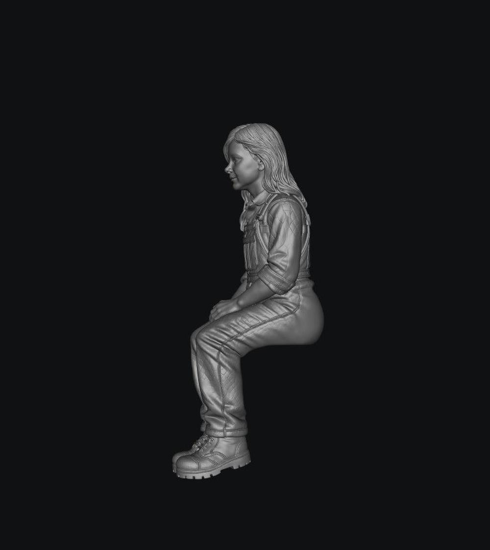 SW9554 1:32 Scale Young Girl Sitting on Tractor Passenger Seat