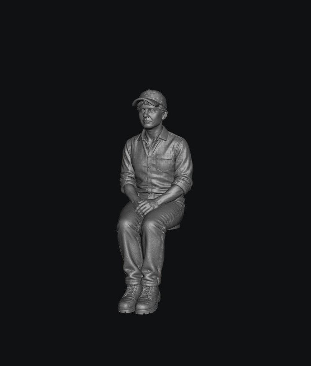 SW9554 1:32 Scale Young Teen Boy Sitting on Tractor Passenger Seat