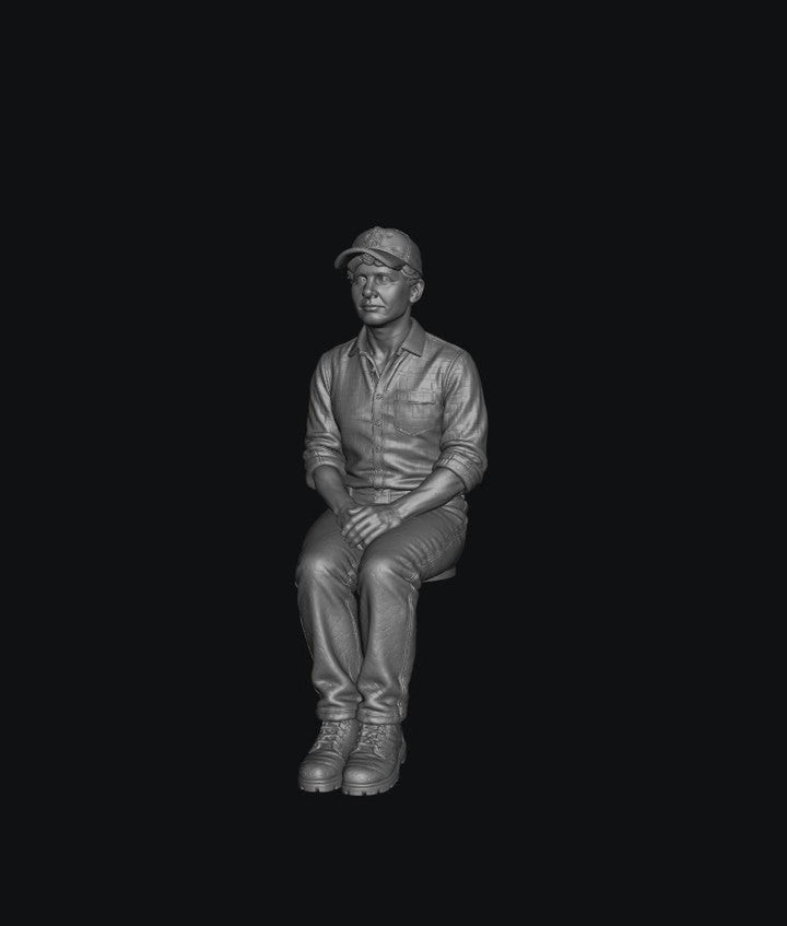 SW9554 1:32 Scale Young Teen Boy Sitting on Tractor Passenger Seat