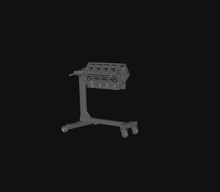 SWD057 1:64 Scale Garage Workshop V8 Engine Block and Stand