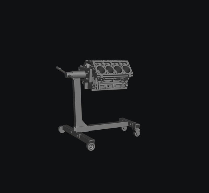 SWD057 1:64 Scale Garage Workshop V8 Engine Block and Stand