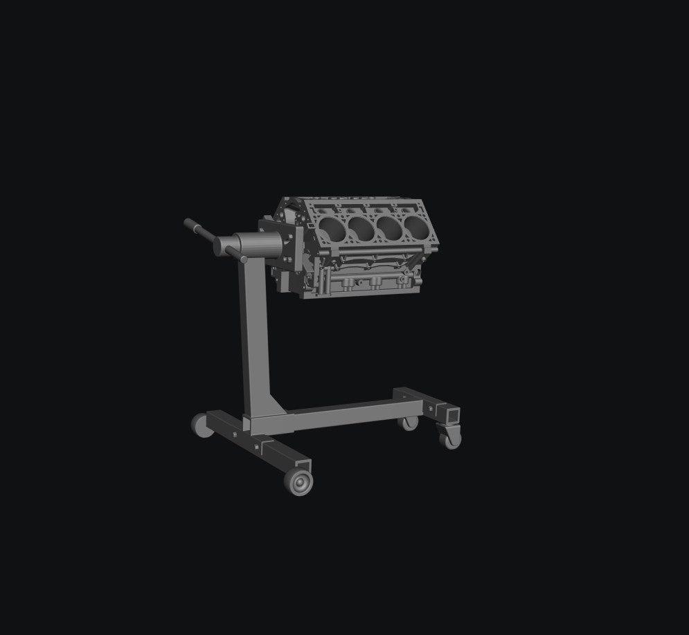 SMFD057 Engine Block on Engine Stand 1:32 Scale