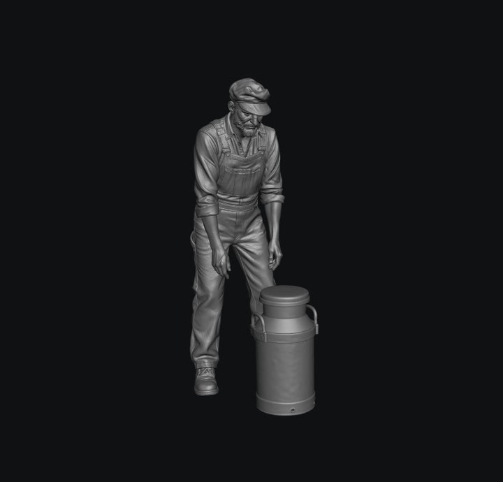 SMF9625 Dairy Worker and milk Churn