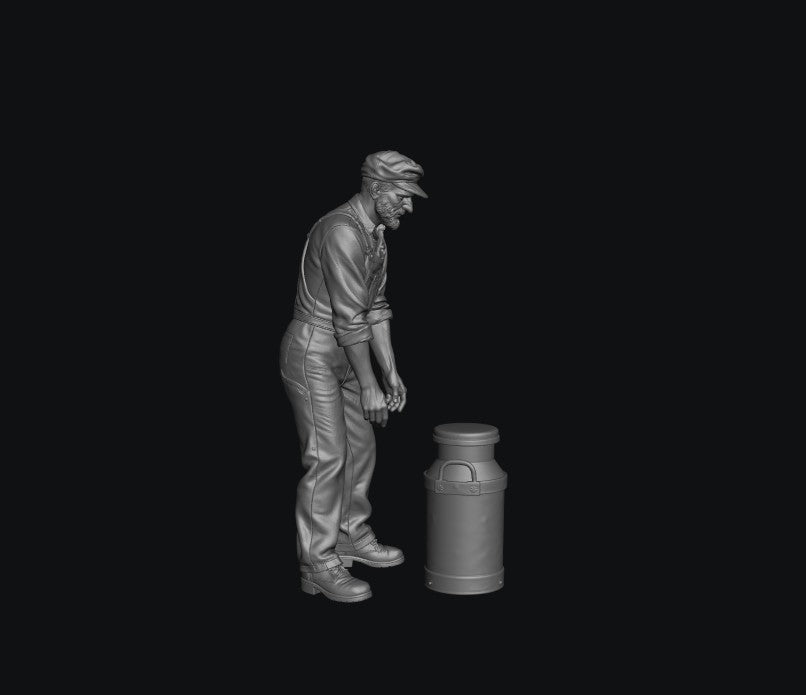 SMF9625 Dairy Worker and milk Churn