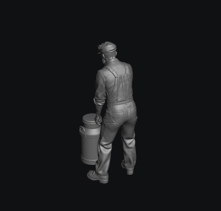 SMF9625 Dairy Worker and milk Churn