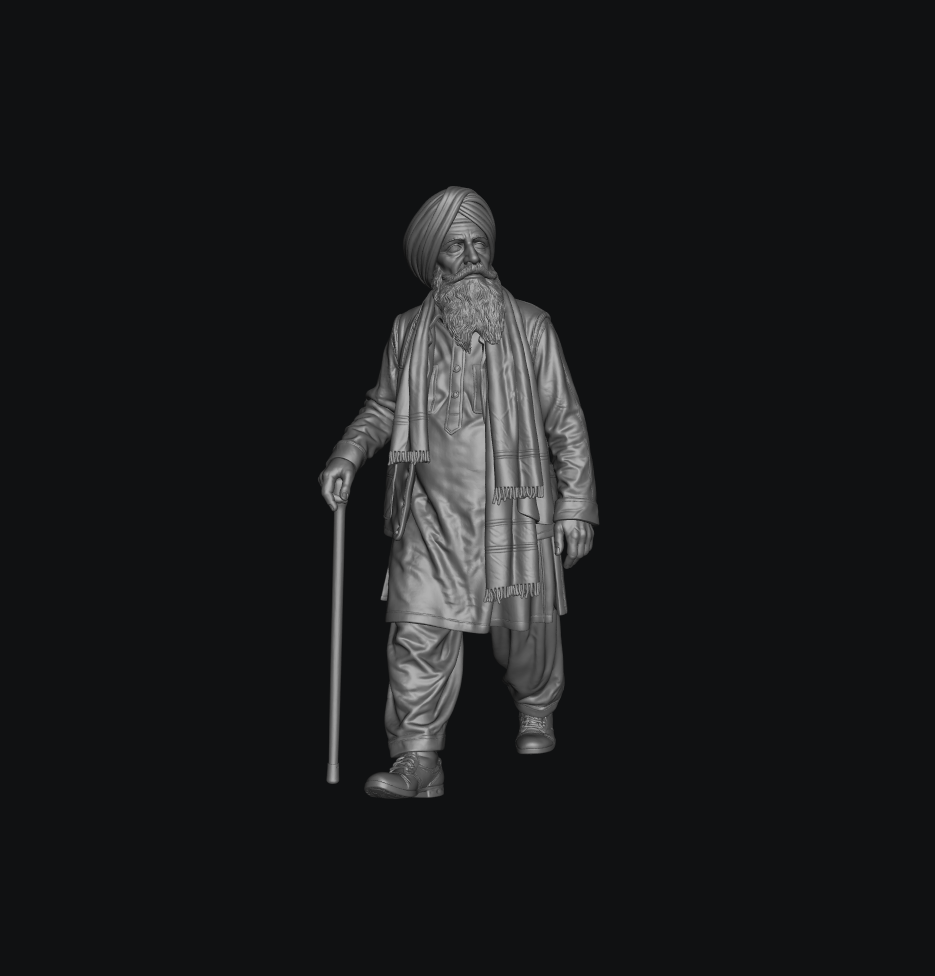 SMF8197 Männlicher Sikh-Herr beim Gehen