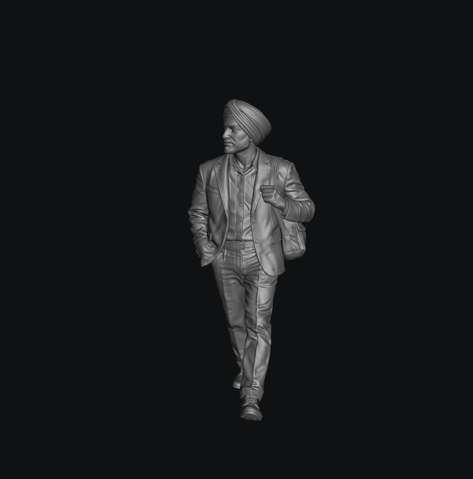SMF8197 Männlicher Sikh-Herr beim Gehen