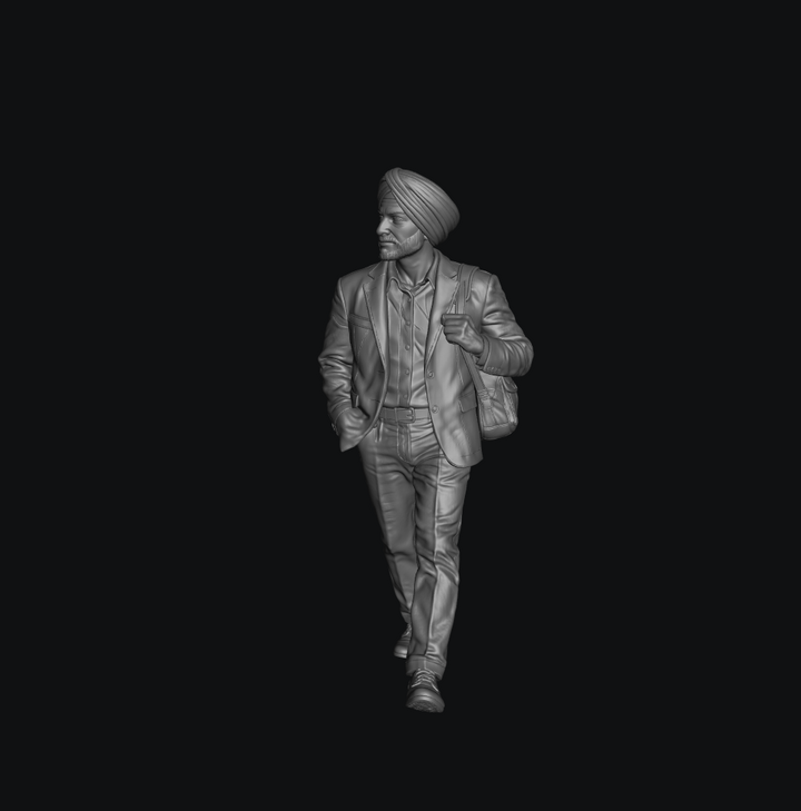 SMF8197 Männlicher Sikh-Herr beim Gehen