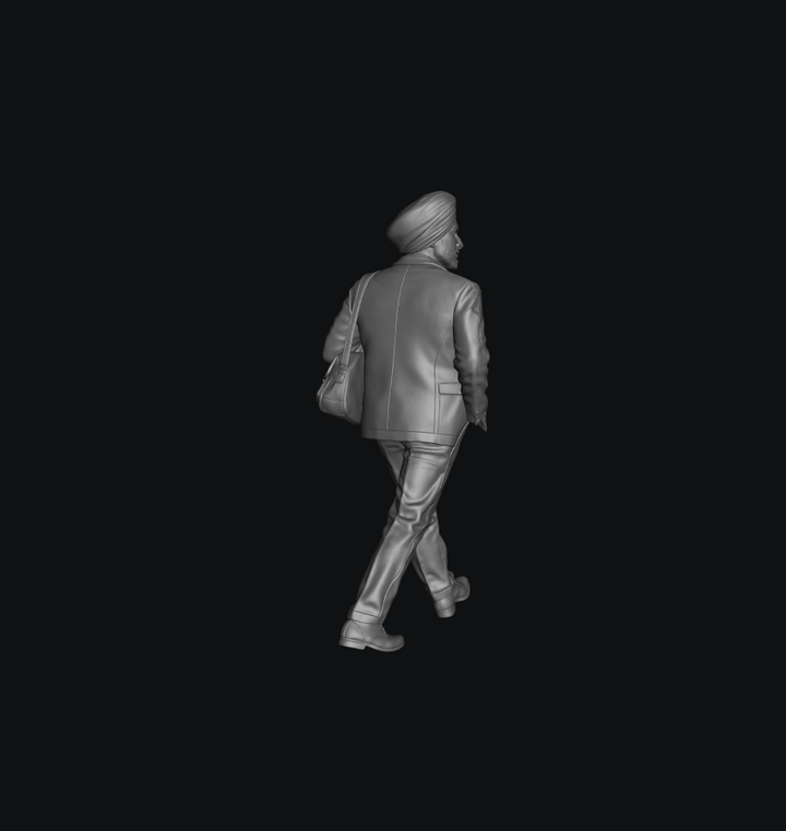 SMF8197 Männlicher Sikh-Herr beim Gehen