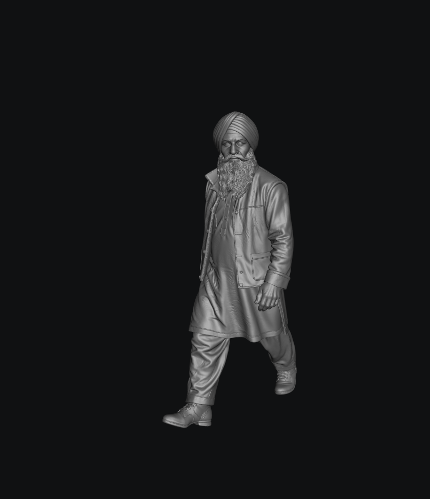 SMF8197 Männlicher Sikh-Herr beim Gehen