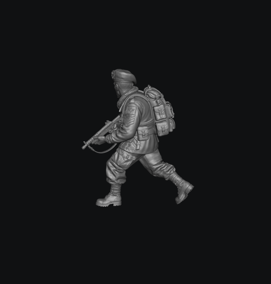 WB-UKP-002 NCO Advancing Shouting Orders with Sten Gun 2 HD