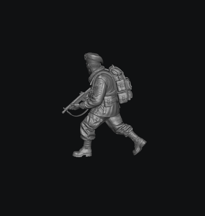 WB-UKP-002 NCO Advancing Shouting Orders with Sten Gun 2 HD