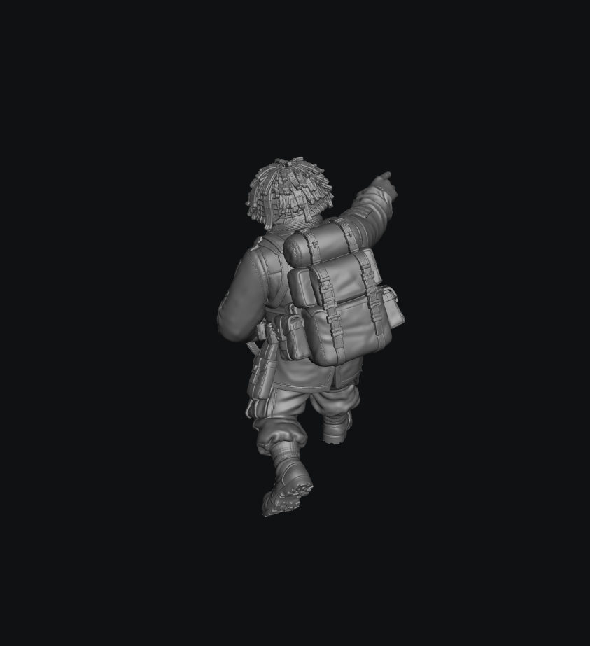 WB-UKP-002 NCO Advancing Shouting Orders with Sten Gun 1 Heroic
