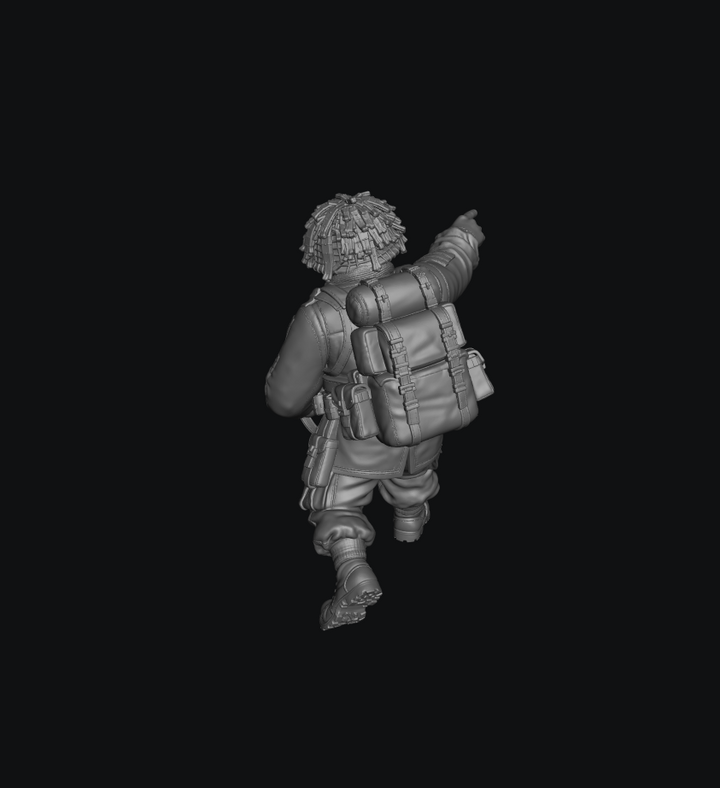 WB-UKP-002 NCO Advancing Shouting Orders with Sten Gun 1 Heroic