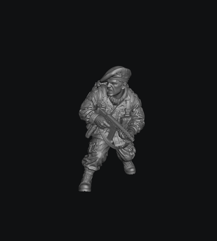 WB-UKP-002 NCO Advancing Shouting Orders with Sten Gun 2 Heroic