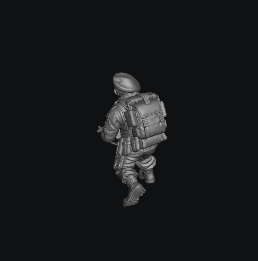 WB-UKP-002 NCO Advancing Shouting Orders with Sten Gun 2 Heroic