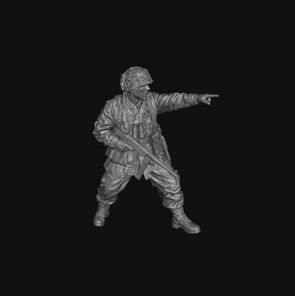 GW-FJ-001 German Paratrooper Officer Standing Pointing