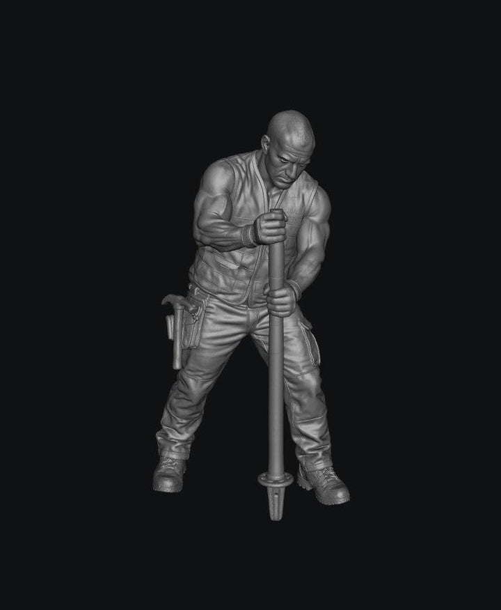 Painted-012 - Trackside Rally Crew - The Barrier Marshal (Male)
