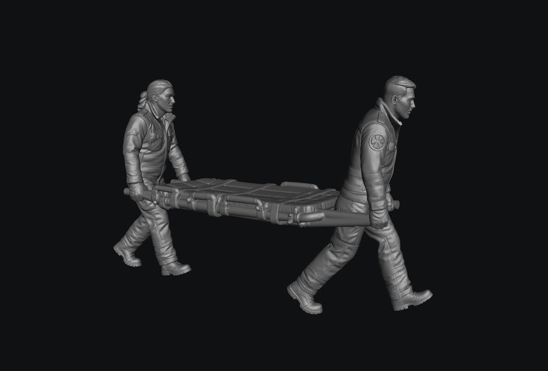 Painted-999 - Trackside Rescue Crew - Paramedics with Stretcher