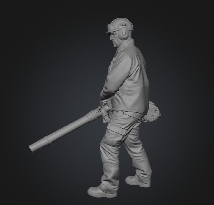 Painted-9305 Modern Road Workers - 10 With Leaf Blower