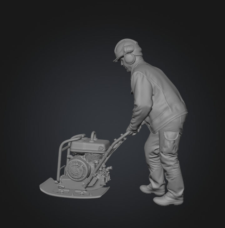 Painted-9305 Modern Road Workers - 12 With Compactor Plate