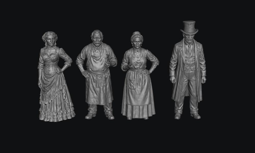 SW3335 American Wild  West Shop Keepers-Undertaker-Bar Girl