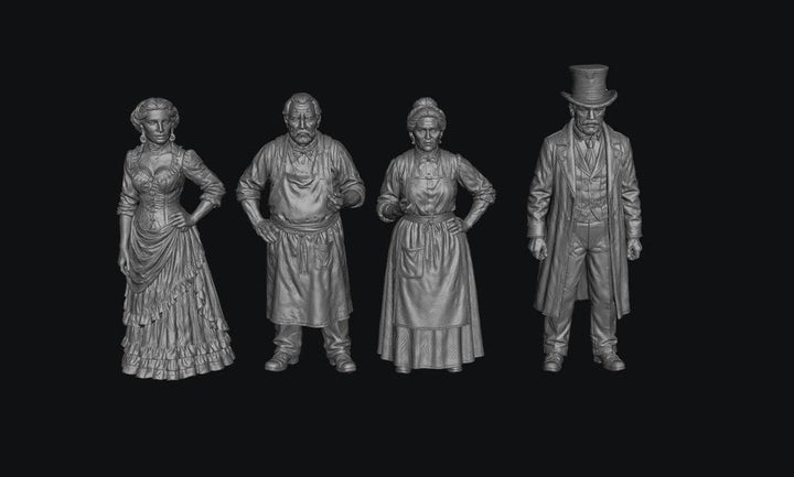 SW3335 American Wild  West Shop Keepers-Undertaker-Bar Girl