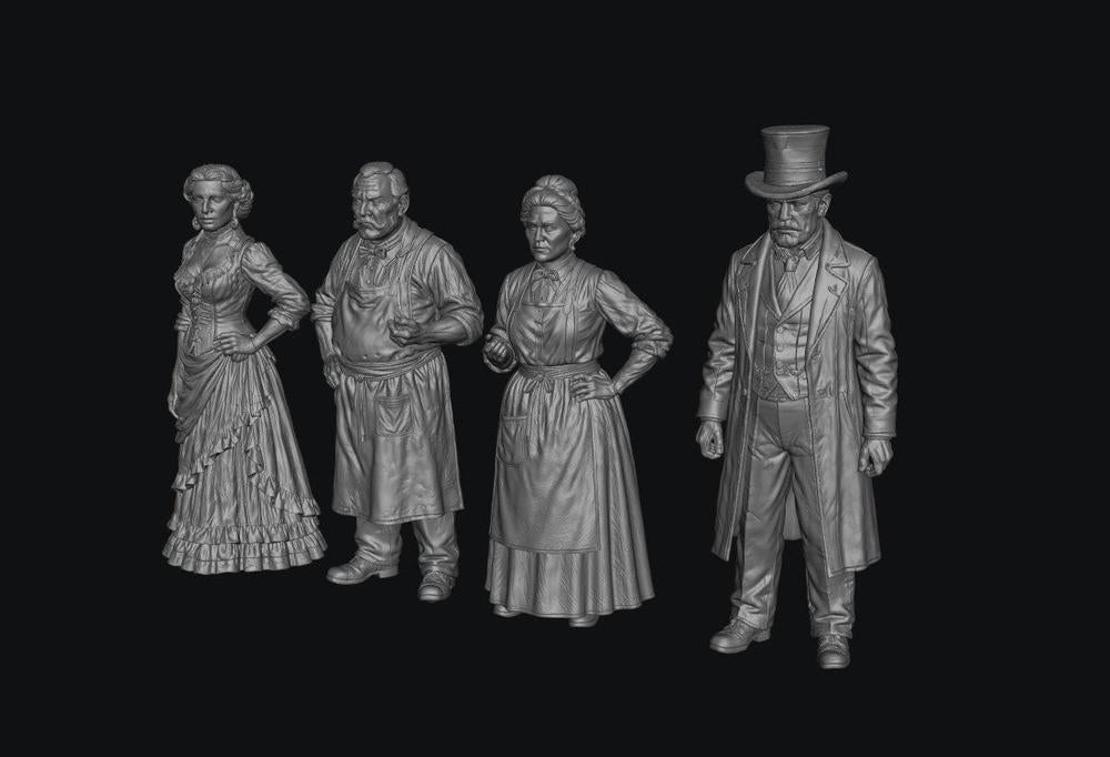 SW3335 American Wild  West Shop Keepers-Undertaker-Bar Girl