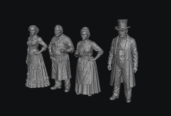 SW3335 American Wild  West Shop Keepers-Undertaker-Bar Girl