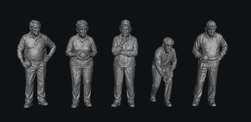 SW9352 Grass Lawn Bowls Figures